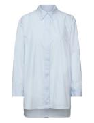 Adwin - Solid Cotton Rd Tops Shirts Long-sleeved Blue Day Birger Et Mikkelsen
