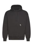 Over D Hoodie Tops Sweatshirts & Hoodies Hoodies Black Roots By Han Kjøbenhavn