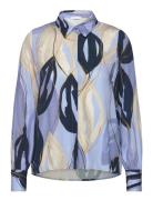 Civita Printed Longsleeve Blouse Tops Shirts Long-sleeved Blue Tamaris Apparel