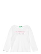 T-Shirt L/S Tops T-shirts Long-sleeved T-Skjorte White United Colors Of Benetton