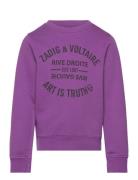 Sweatshirt Tops Sweatshirts & Hoodies Sweatshirts Purple Zadig & Voltaire Kids