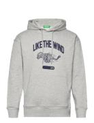 Sweater W/Hood Tops Sweatshirts & Hoodies Hoodies Grey United Colors Of Benetton