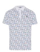 The Player All-Over Print Polo Tops Polos Short-sleeved White Original Penguin Golf