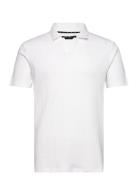 Needle Drop Trophy Neck Polo Tops Polos Short-sleeved White French Connection