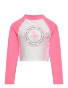 Raglan Colour Block Ls Tee Tops T-shirts Long-sleeved T-Skjorte Pink Juicy Couture