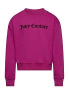 Juicy Flocked Balloon Crew Tops Sweatshirts & Hoodies Sweatshirts Purple Juicy Couture