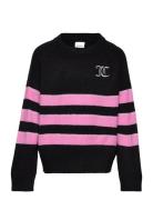 Juicy Textured Stripe Jumper Tops Knitwear Pullovers Black Juicy Couture