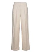 Mschedrea Hw Long Pants Bottoms Trousers Wide Leg Cream MSCH Copenhagen