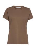 Solly Tee Solid 205 Tops T-shirts & Tops Short-sleeved Brown Samsøe Samsøe