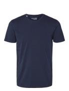 Slhnewpima Ss O-Neck Tee Noos Tops T-Kortærmet Skjorte Navy Selected Homme