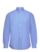 Custom Fit Garment-Dyed Oxford Shirt Tops Shirts Casual Blue Polo Ralph Lauren