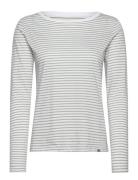 Organic Jersey Stripe Tenna Tee Fav Tops T-shirts & Tops Long-sleeved Green Mads Nørgaard