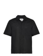 Linen Cotton Cuban S/S Shirt Tops Shirts Short-sleeved Black Calvin Klein