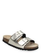 Biaolivia Sandal Metallic Flade Sandaler Silver Bianco