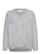 Cc Heart Amelia Alpaca V-Neck Tops Knitwear Jumpers Grey Coster Copenhagen