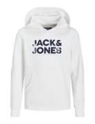 Jjembro Palm Sweat Hood Jnr Tops Sweatshirts & Hoodies Hoodies White Jack & J S