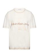 Hero Monologo Boyfriend Tee Tops T-shirts & Tops Short-sleeved Cream Calvin Klein Jeans