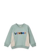 Aude Placement Sweatshirt Tops Sweatshirts & Hoodies Sweatshirts Blue Liewood