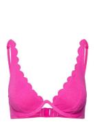 Scallop Lurex Cw Up Swimwear Bikinis Bikini Tops Wired Bikinitops Pink Hunkemöller