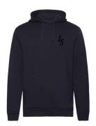 Club Emblem Hoodie Tops Sweatshirts & Hoodies Hoodies Navy Lyle & Scott