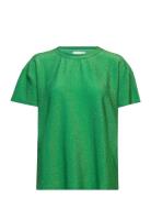 Shimmer Tee In Lurex Jersey Tops T-shirts & Tops Short-sleeved Green Coster Copenhagen