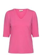 Fqmilla-Tee Tops T-shirts & Tops Short-sleeved Pink FREE/QUENT