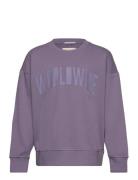 Over Printed Sweatshirt Tops Sweatshirts & Hoodies Sweatshirts Purple Tom Tailor