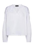 Lr-Isla Solid Tops Blouses Long-sleeved White Levete Room