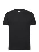 Basic Cotton V-Neck T-Shirt Tops T-Kortærmet Skjorte Black Mango