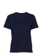 Mia T-Shirt Tops T-shirts & Tops Short-sleeved Navy Double A By Wood Wood