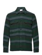 Heavy Flannel Striped Overshirt - G Tops Overshirts Multi/patterned Knowledge Cotton Apparel