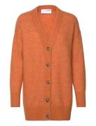 Slfmaline Ls Knit Long Cardigan Noos Tops Knitwear Cardigans Orange Selected Femme