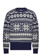 Snowflake Wool-Blend Sweater Tops Knitwear Round Necks Navy Polo Ralph Lauren