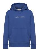 Printed Hoody Tops Sweatshirts & Hoodies Hoodies Blue Tom Tailor