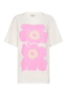 Embla Unikko Placement Tops T-shirts & Tops Short-sleeved White Marimekko