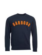 Barbour Prep Logo Crew Tops Sweatshirts & Hoodies Sweatshirts Blue Barbour