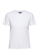 Pcnicca Ss O-Neck Top Noos Tops T-shirts & Tops Short-sleeved White Pieces
