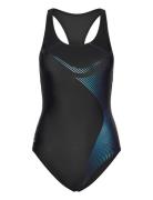 Women's Arena Graphic Swimsuit Y Back Black Badedragt Badetøj Black Arena