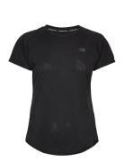 Q Speed Jacquard Short Sleeve Sport T-shirts & Tops Short-sleeved Black New Balance