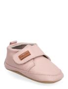 Leather Slippers With Velcro Slippers Hjemmesko Pink Melton