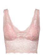 Nicole Bra Top Lurex Lingerie Bras & Tops Soft Bras Bralette Pink Missya