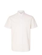 Slhreg-Sun Shirt Ss Noos Tops Shirts Short-sleeved White Selected Homme