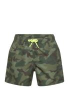 Camouflage Print Swimming Trunks Badeshorts Green Mango