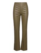 Slkaylee Straight Pants Bottoms Trousers Leather Leggings-Bukser Green Soaked In Luxury