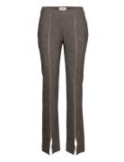 Sira Piping Trouser 22-01 Bottoms Trousers Slim Fit Trousers Brown HOLZWEILER