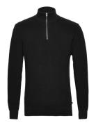 Mario Half Zip Tops Knitwear Half Zip Jumpers Black Clean Cut Copenhagen