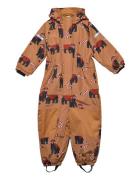 Overall Functional Taslan Aop Outerwear Coveralls Snow-ski Coveralls & Sets Brown Lindex