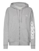 W Lin Ft Fz Hd Sport Sweatshirts & Hoodies Hoodies Grey Adidas Sportswear