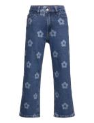 Trousers Denim Vanja Flowers C Bottoms Jeans Regular Jeans Blue Lindex