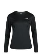 Women Longsleeved Sports Tee Sport T-shirts & Tops Long-sleeved Black ZEBDIA